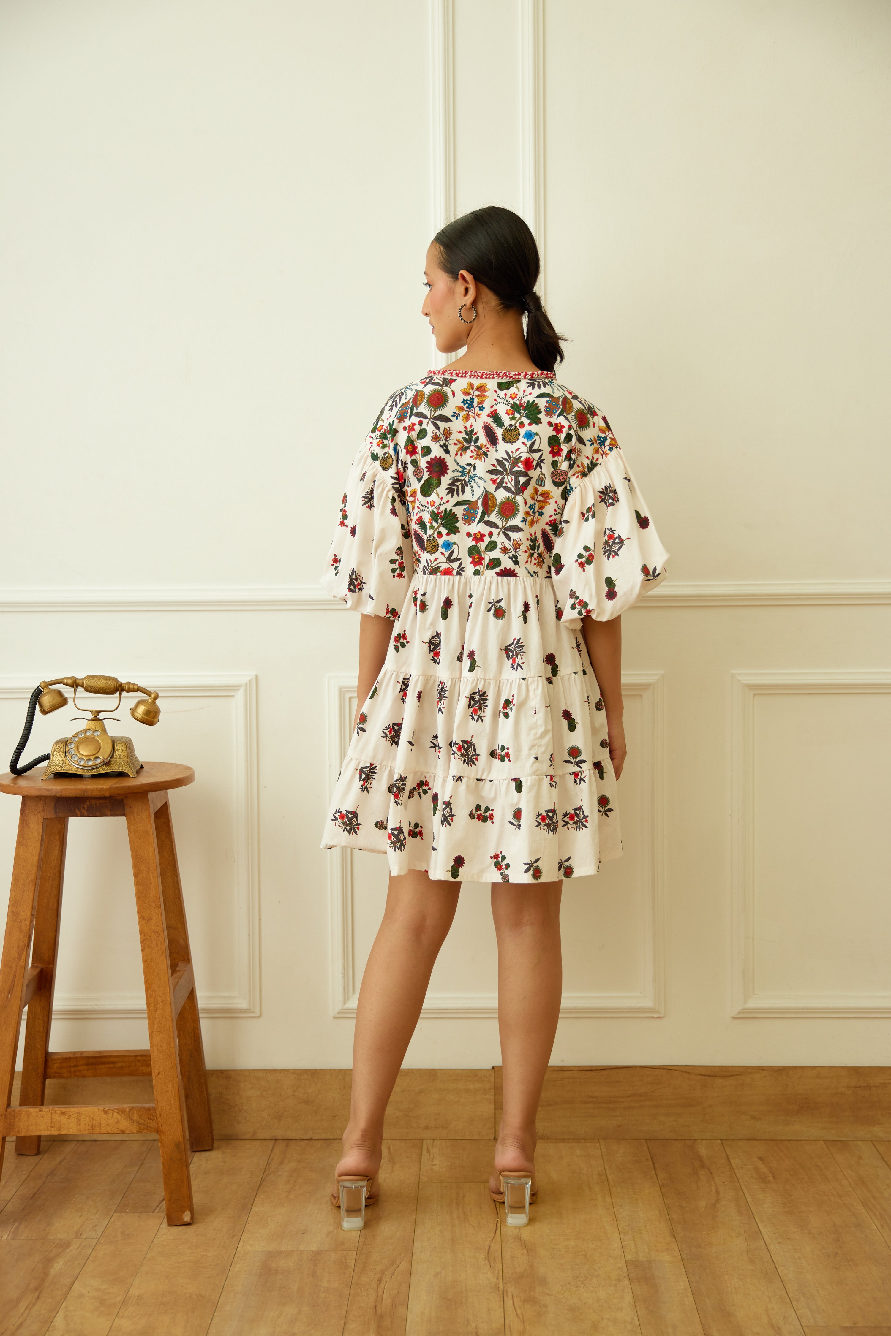 Maia Sethna In Ivory Kohinoor Buta Print Dress