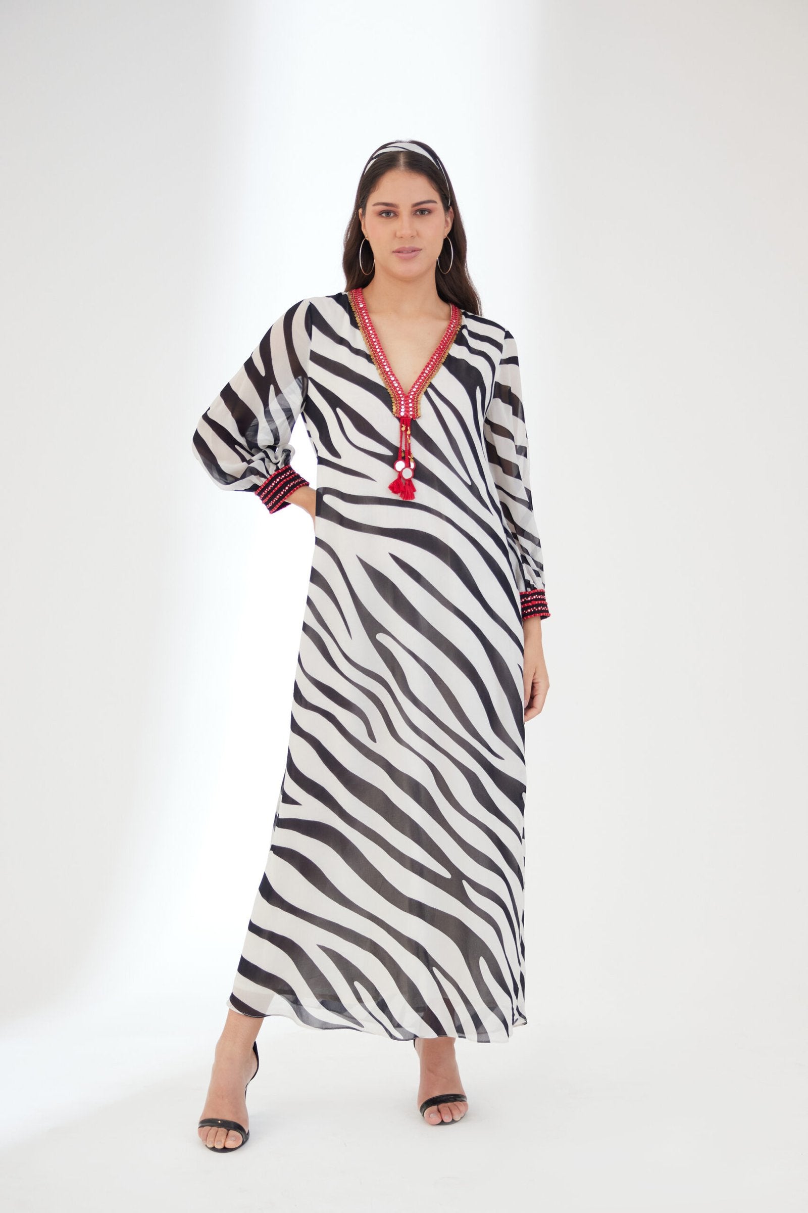 Black N White Maxi Dress