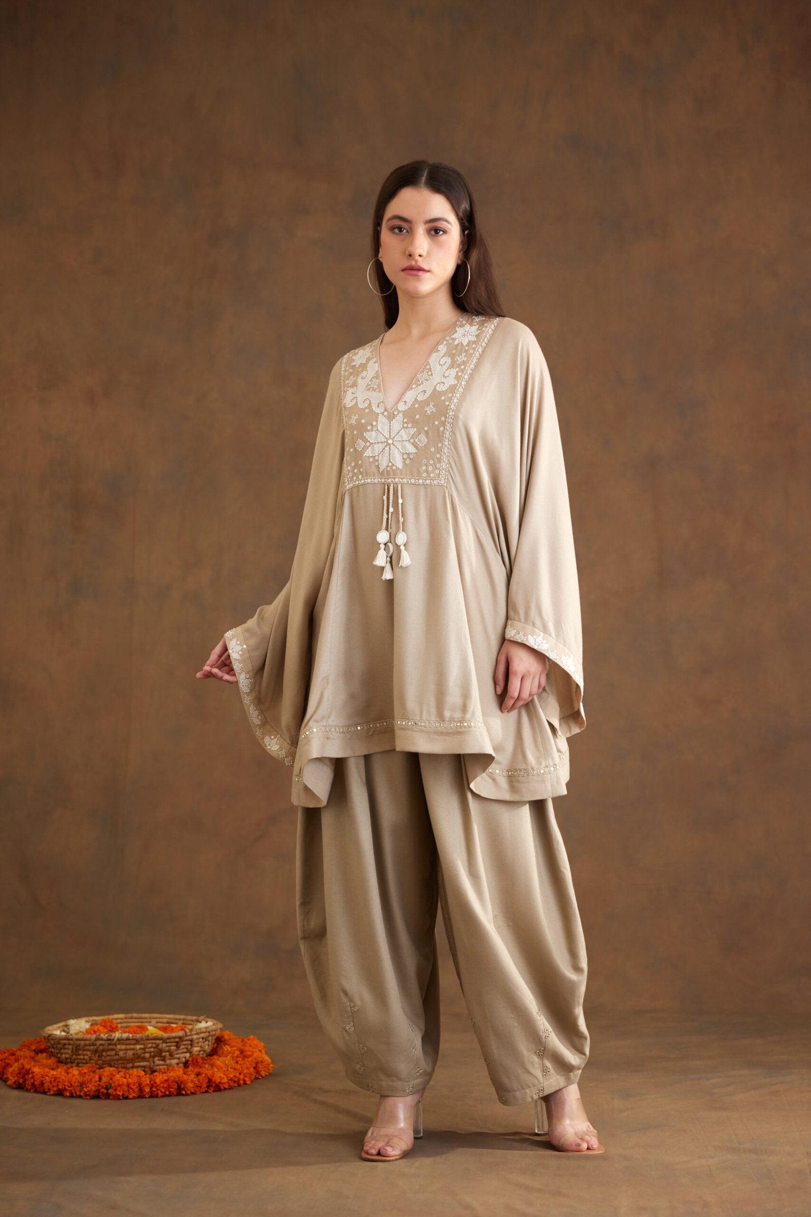 Fawn Applique Embroidered Co-ord Sets