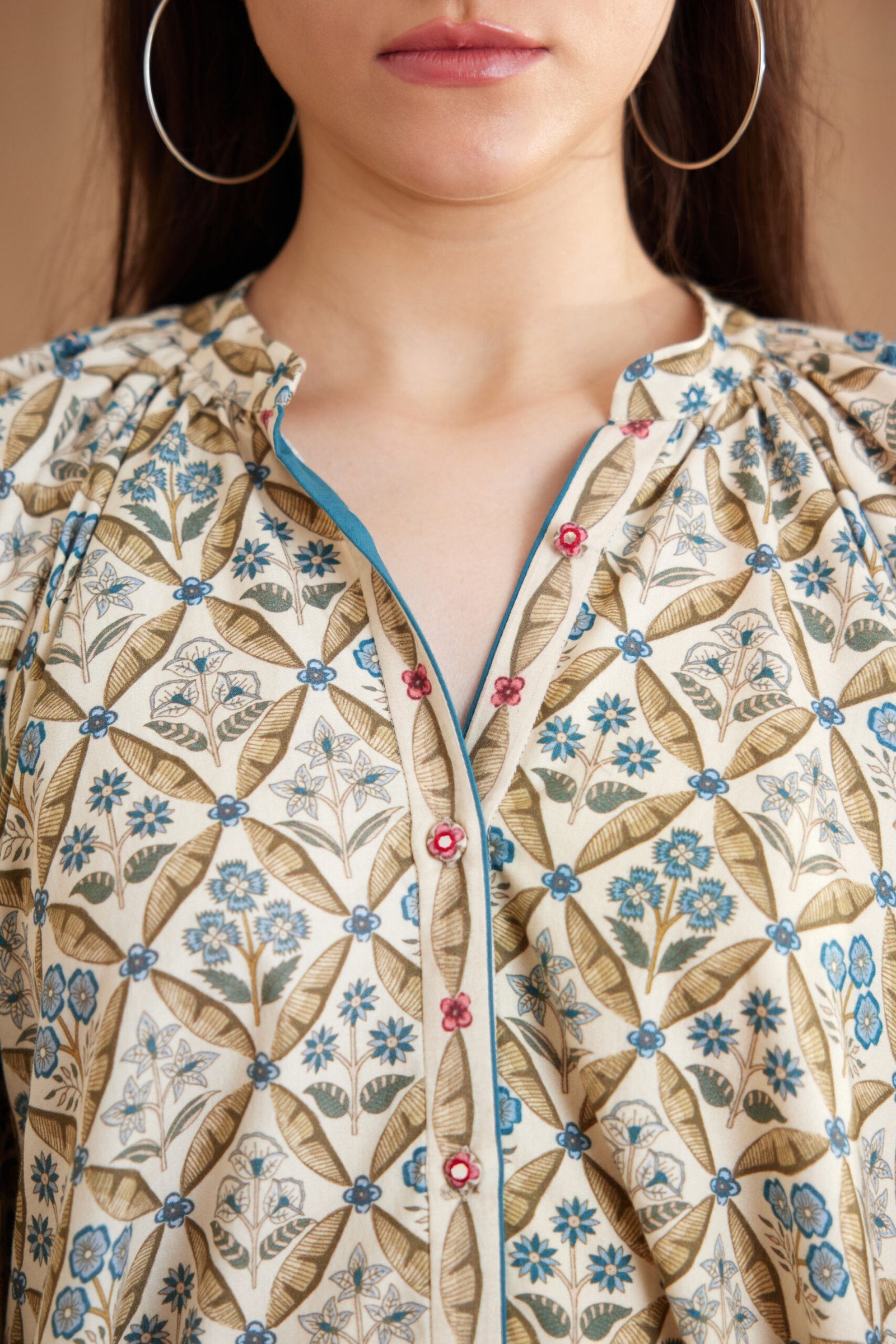 Bespoke Gathered Neck Shirt Dress