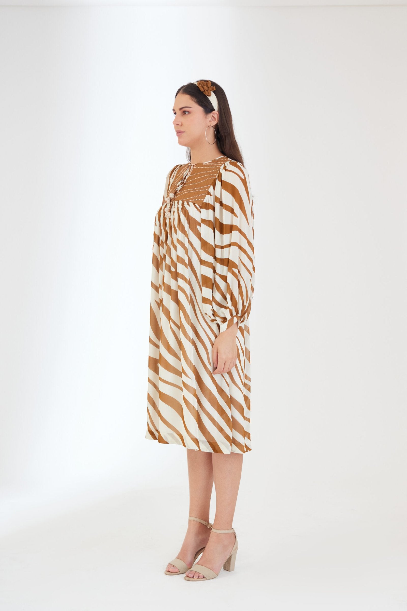 Tobacco Hand Embroidered Dress