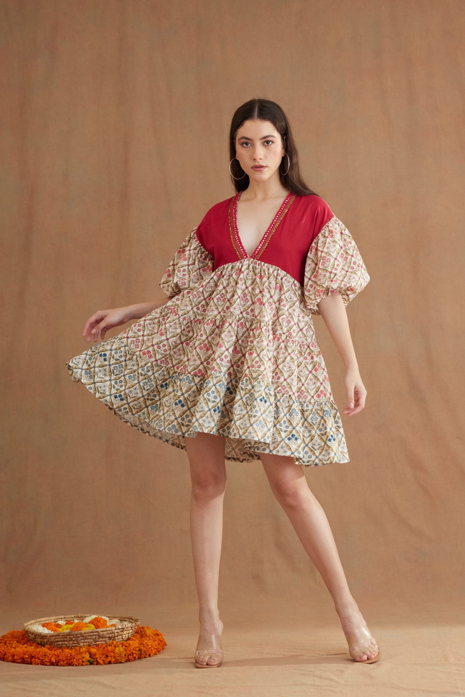 Bespoke Hand Embroidered Tier Dress