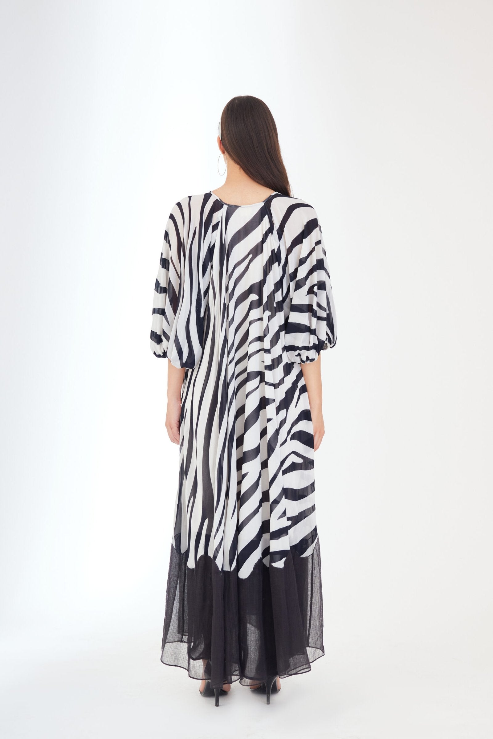 Black N White Tassels Maxi Dress