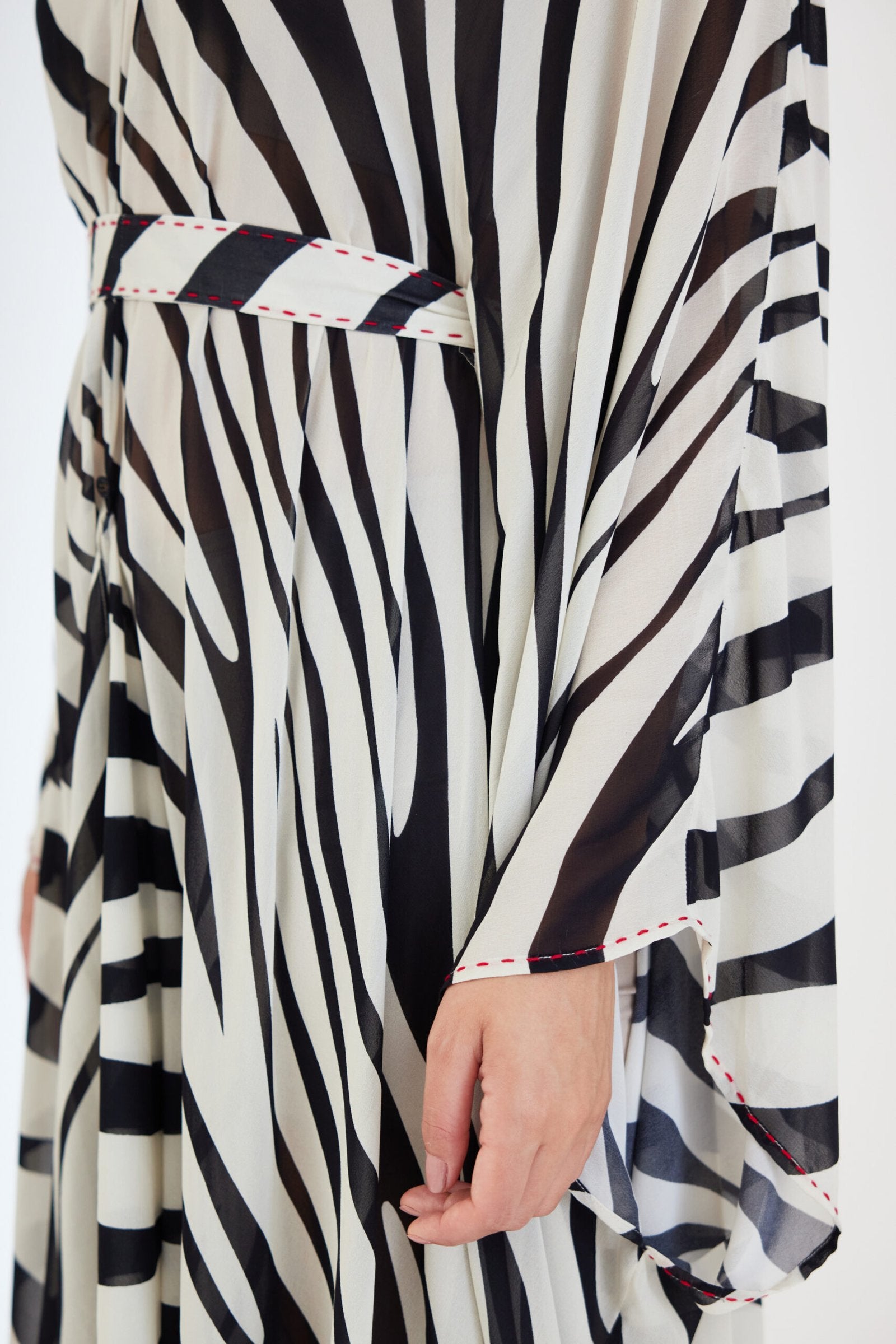 Black N White Kaftan Dress