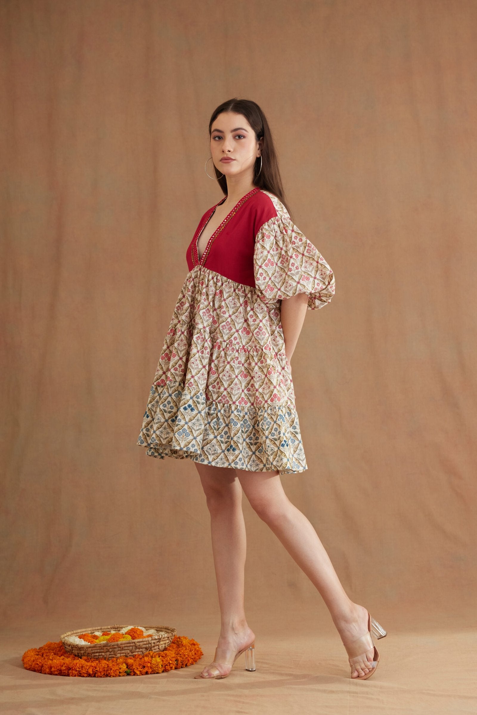Bespoke Hand Embroidered Tier Dress
