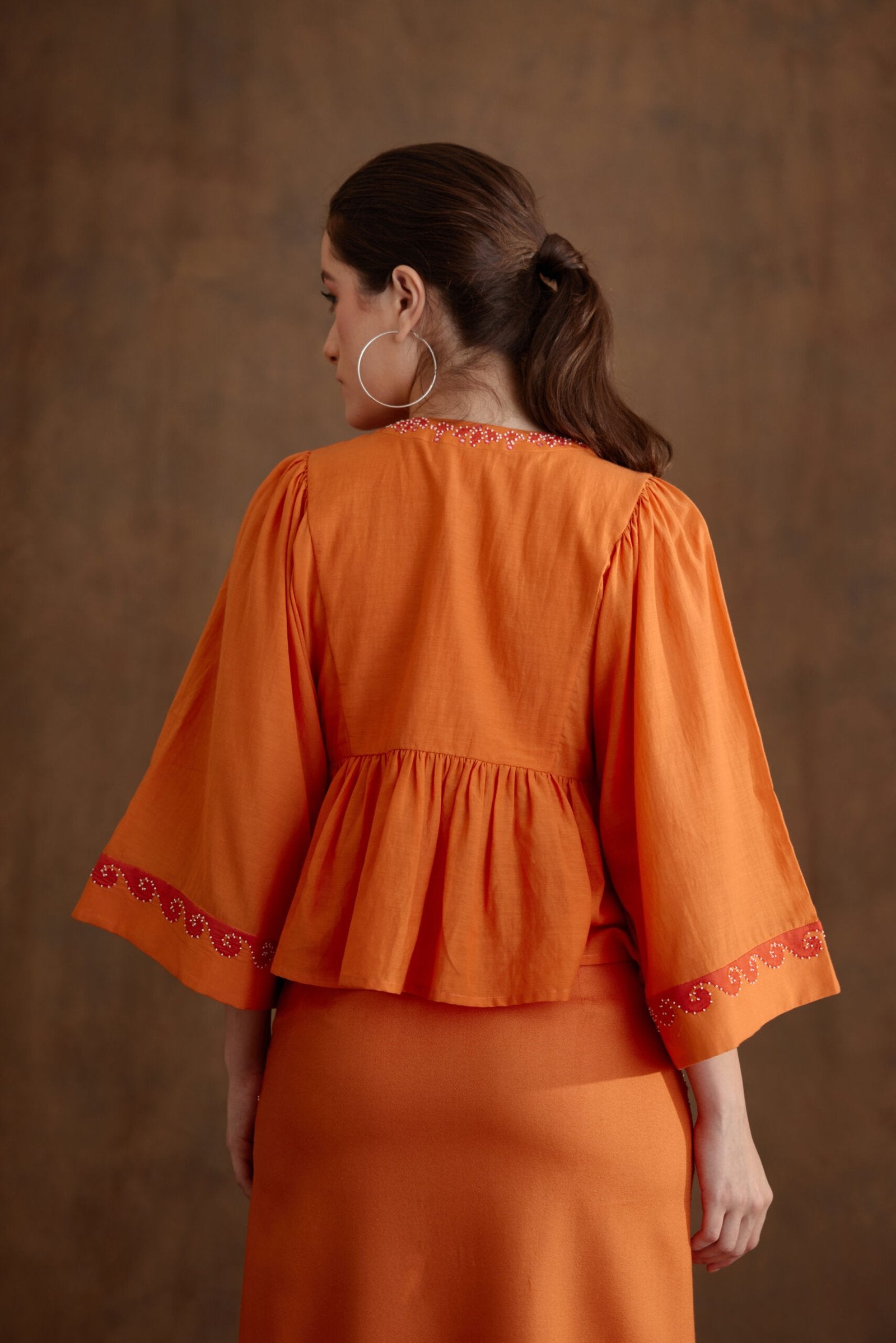 Saffron Applique Embroidered Top
