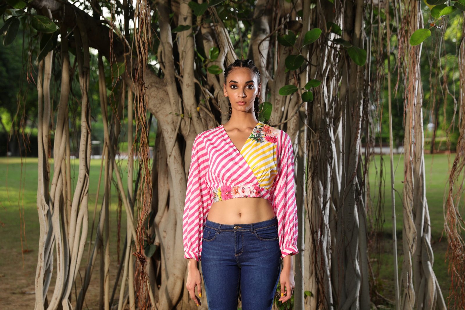 Mithai pink pleated kaftan style top