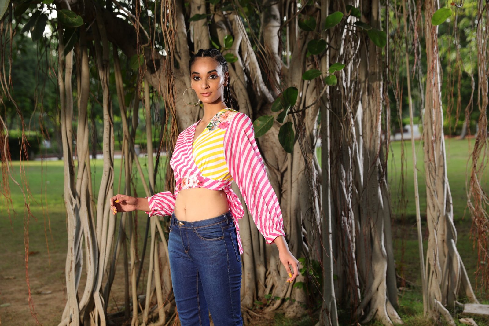 Mithai pink pleated kaftan style top