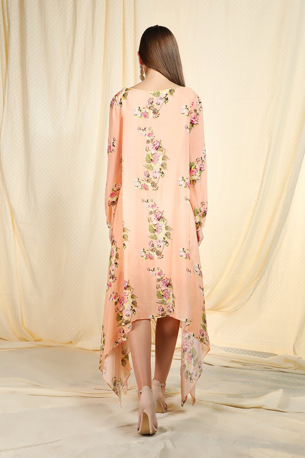 Ghee jamdani kaftan tunic with dhoti pants