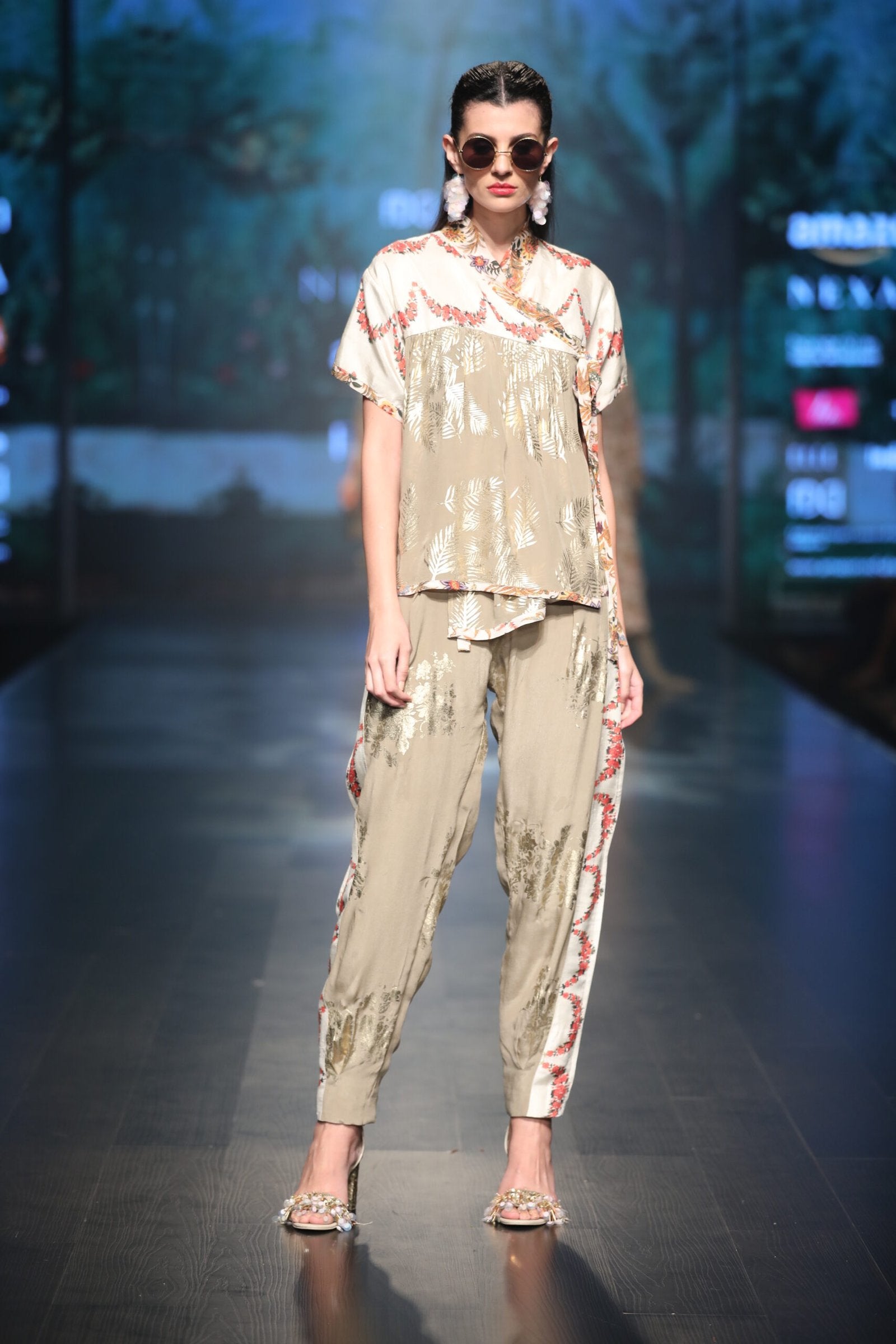 angrakha jacket with high waisted pants