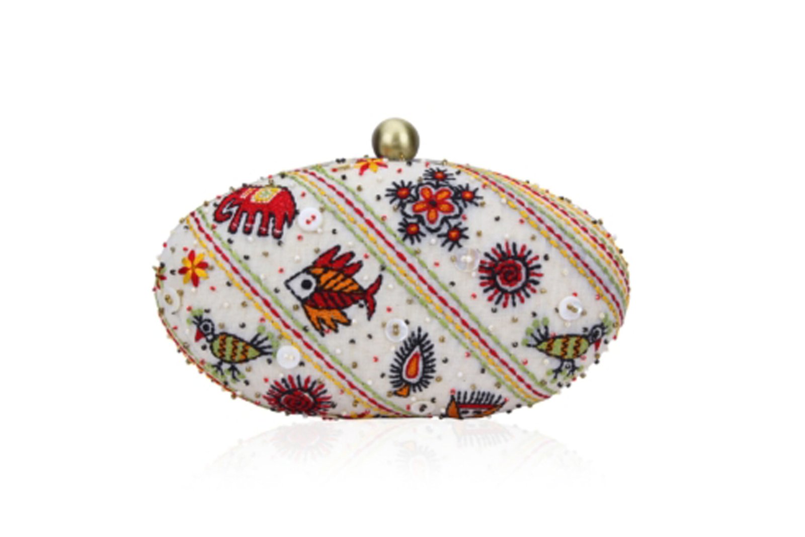 4.5 * 6 Small oval clutch with chain hanging