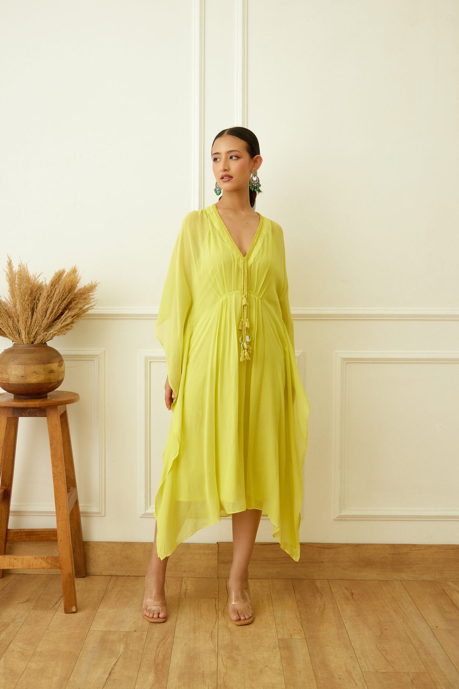 Lime Green Kaftan Set