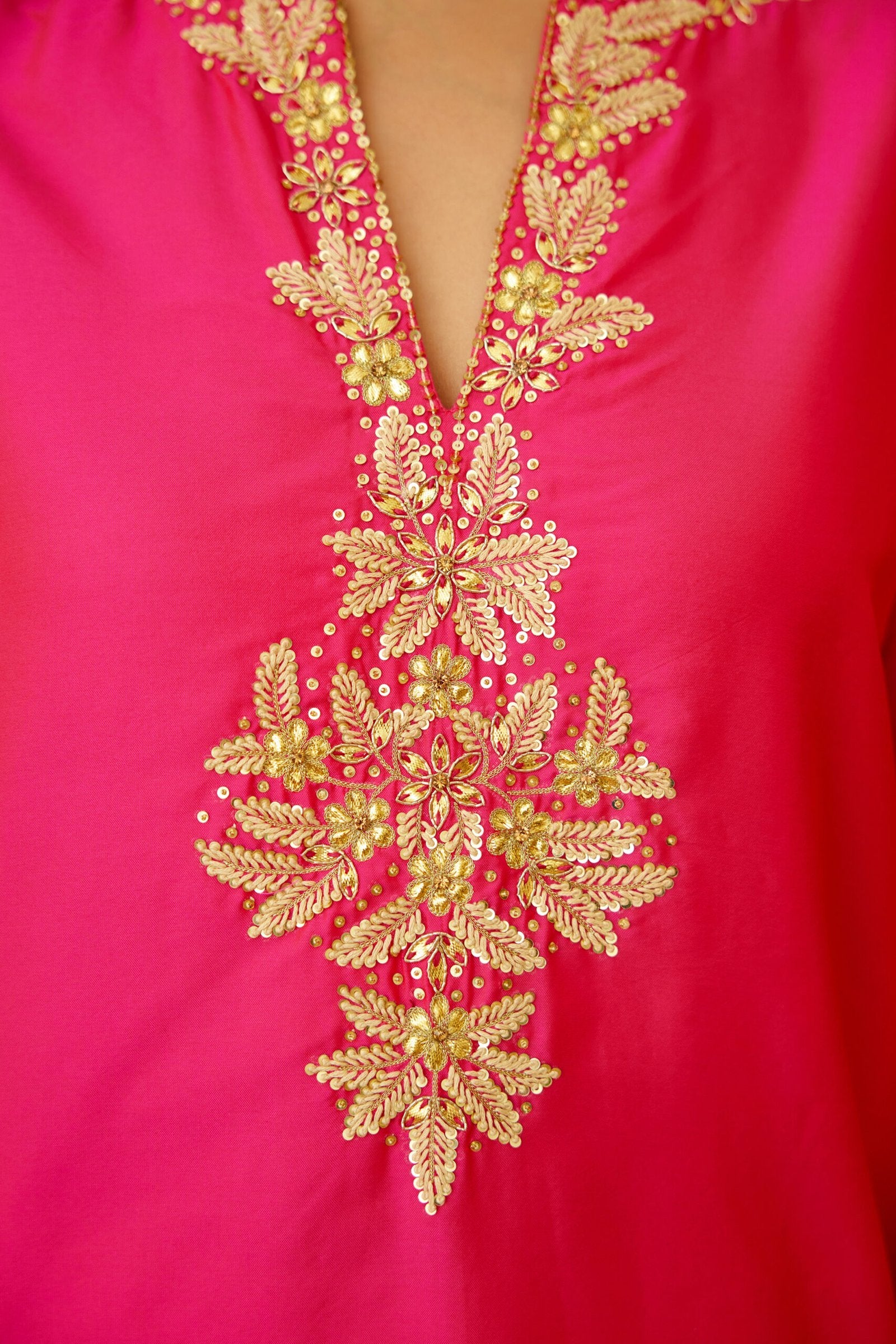 Rani Pink Embroidered Sharara Set