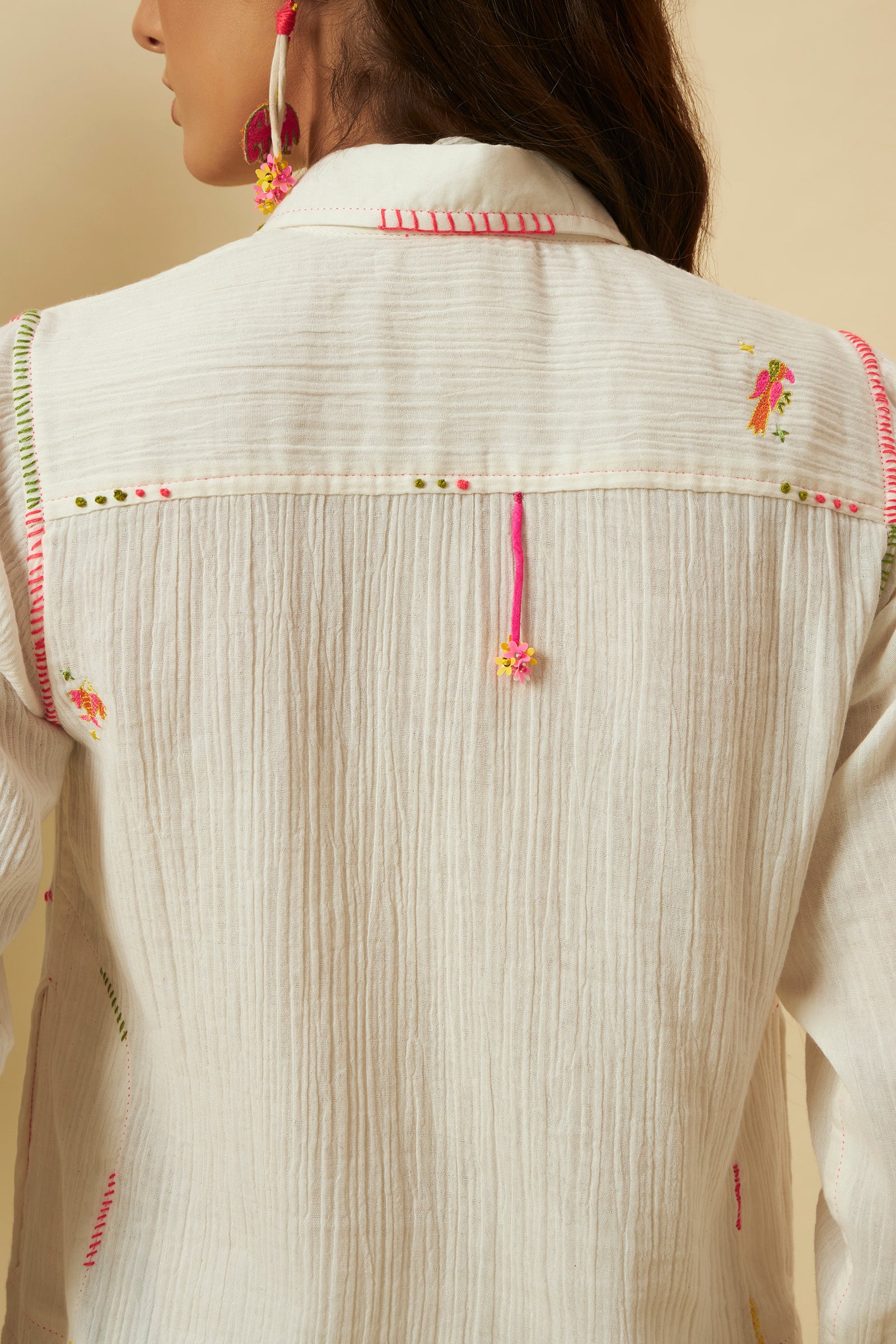 IVORY APPLE CUT SHIRT TOP