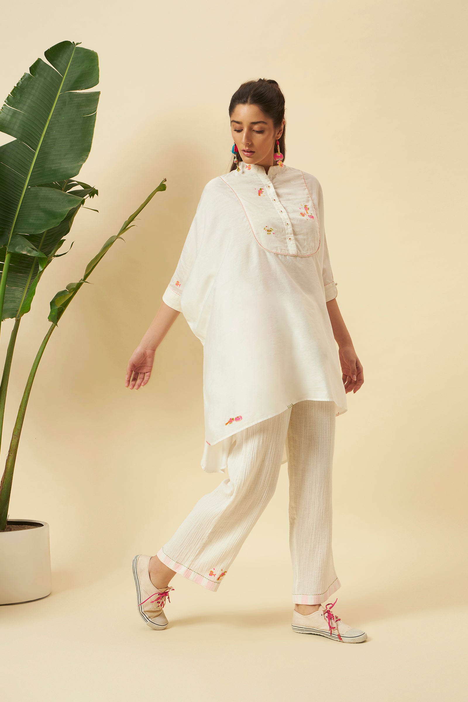 IVORY KAFTAN TOP AND PANTS