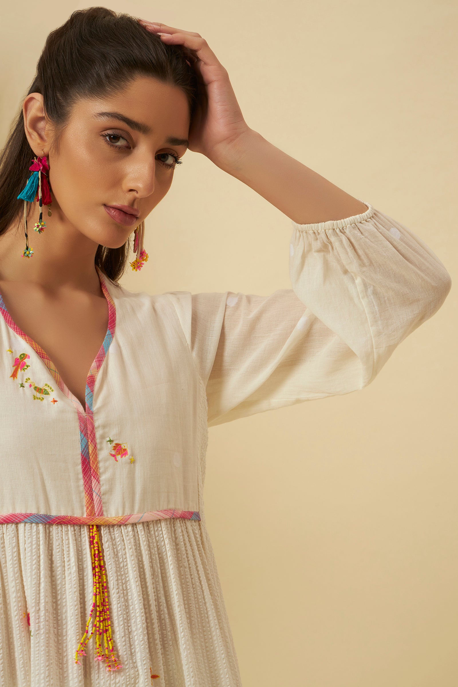 IVORY TIERED MAXI DRESS