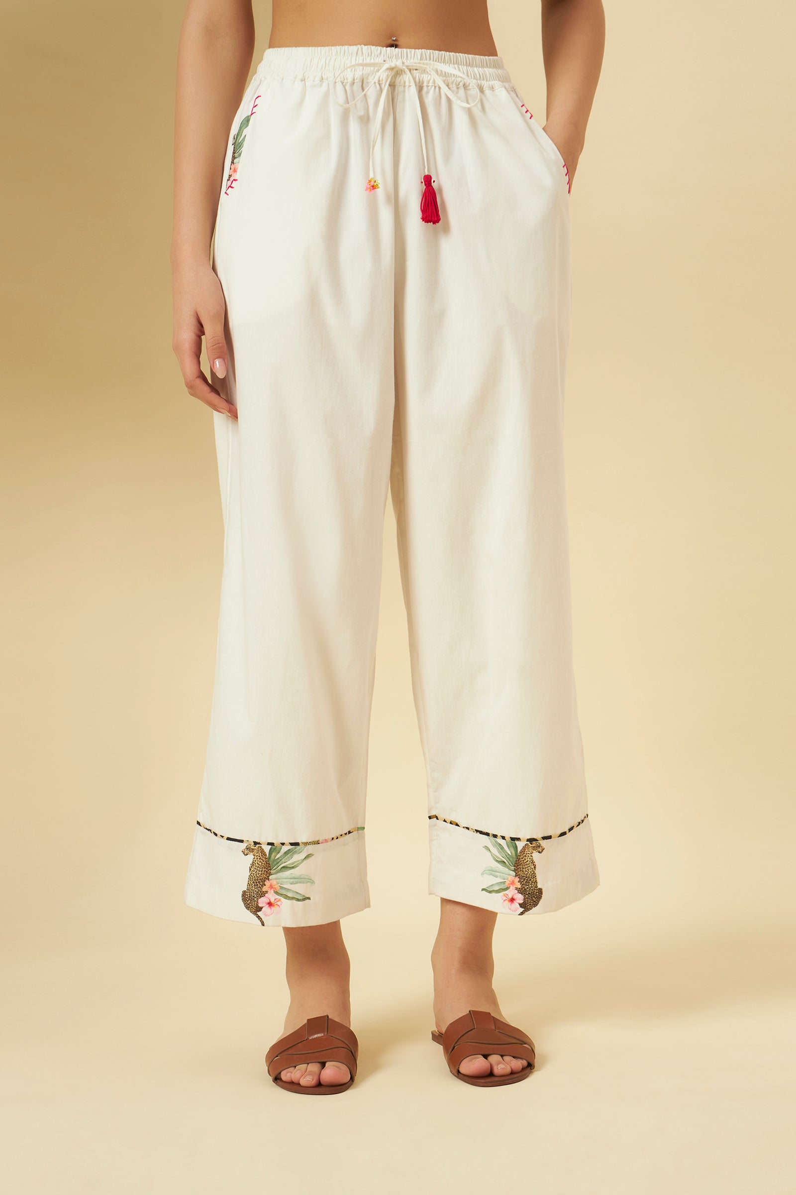 CHETAH PRINT KAFTAN TOP WITH PANTS