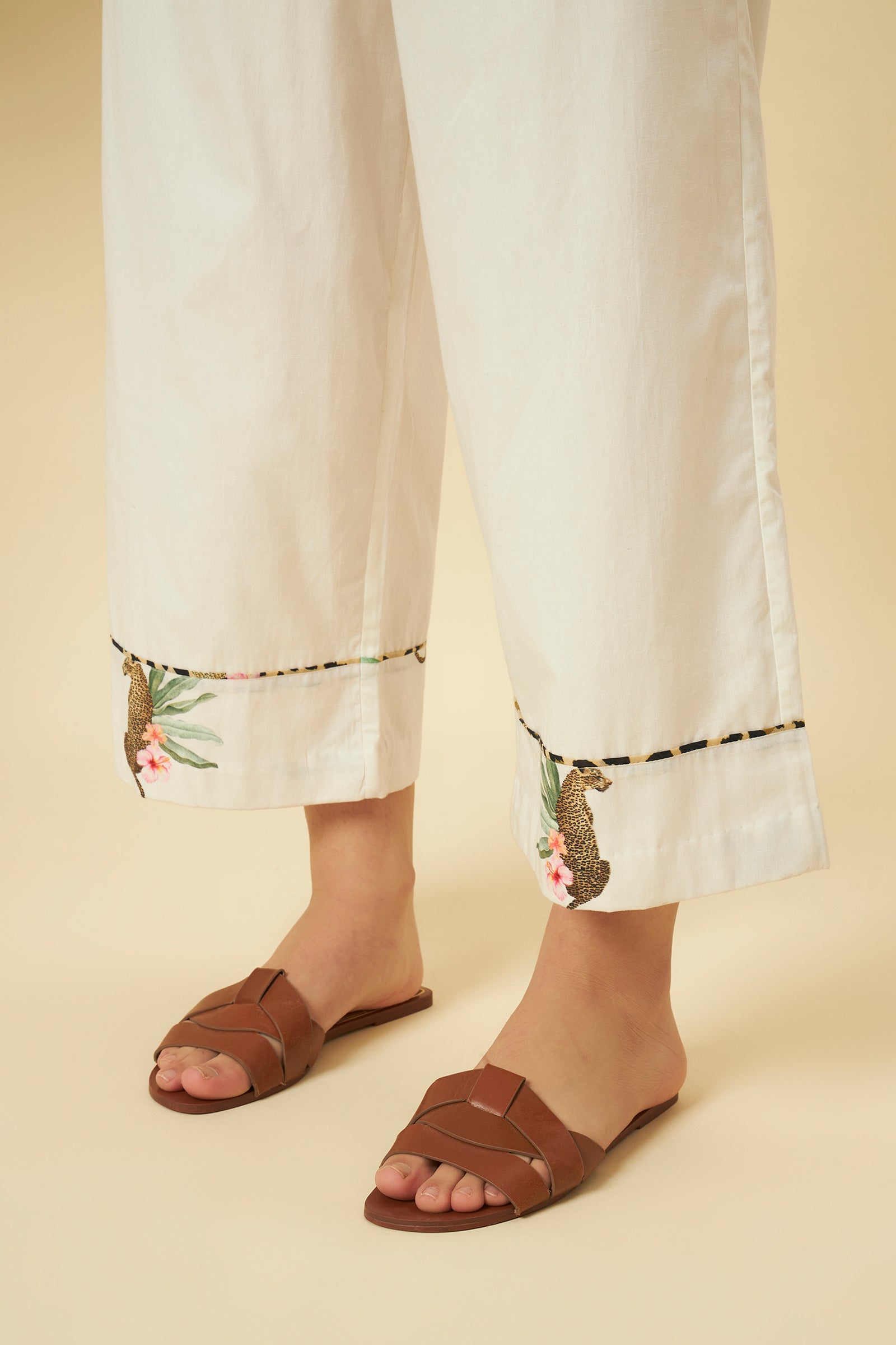 CHETAH PRINT KAFTAN TOP WITH PANTS
