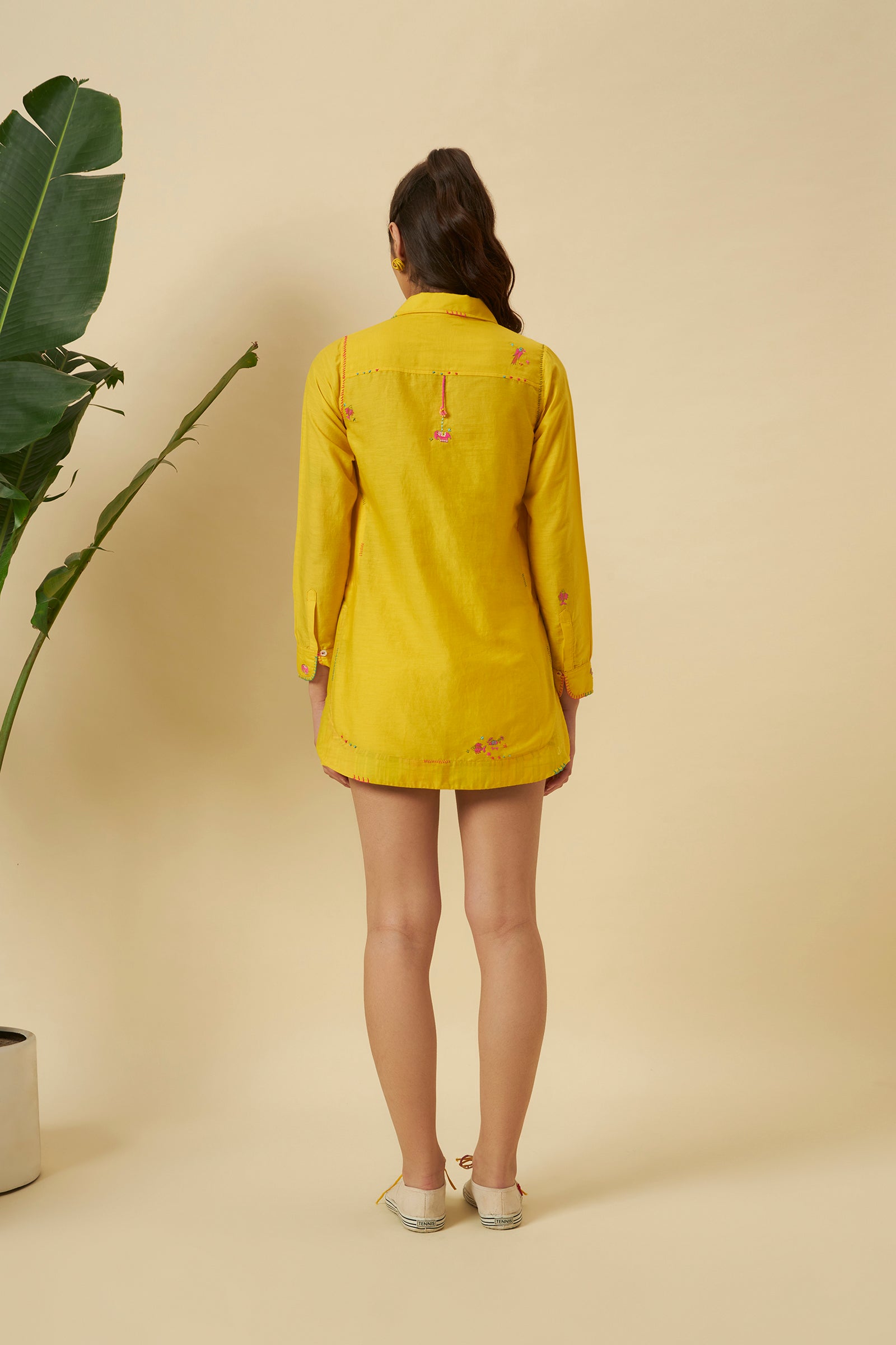 YELLOW APPLE CUT SHIRT TOP