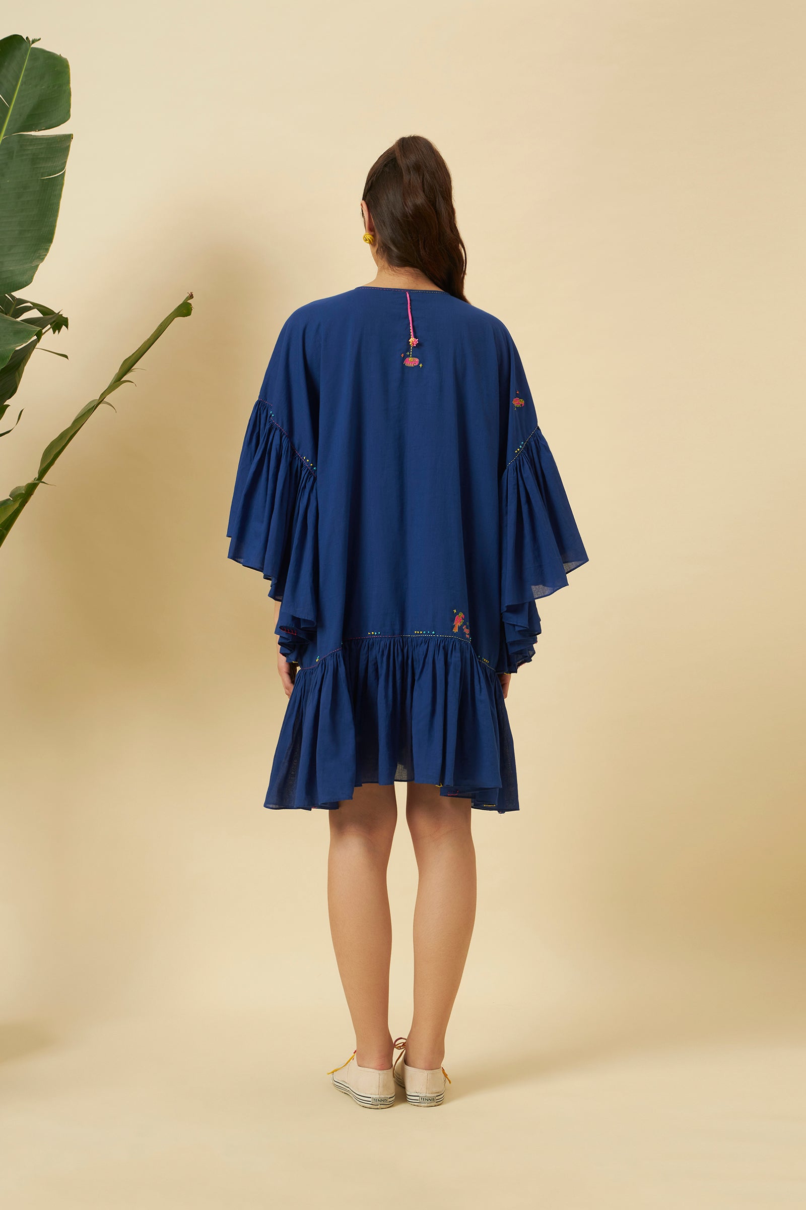 INDIGO KAFTAN MIDI DRESS
