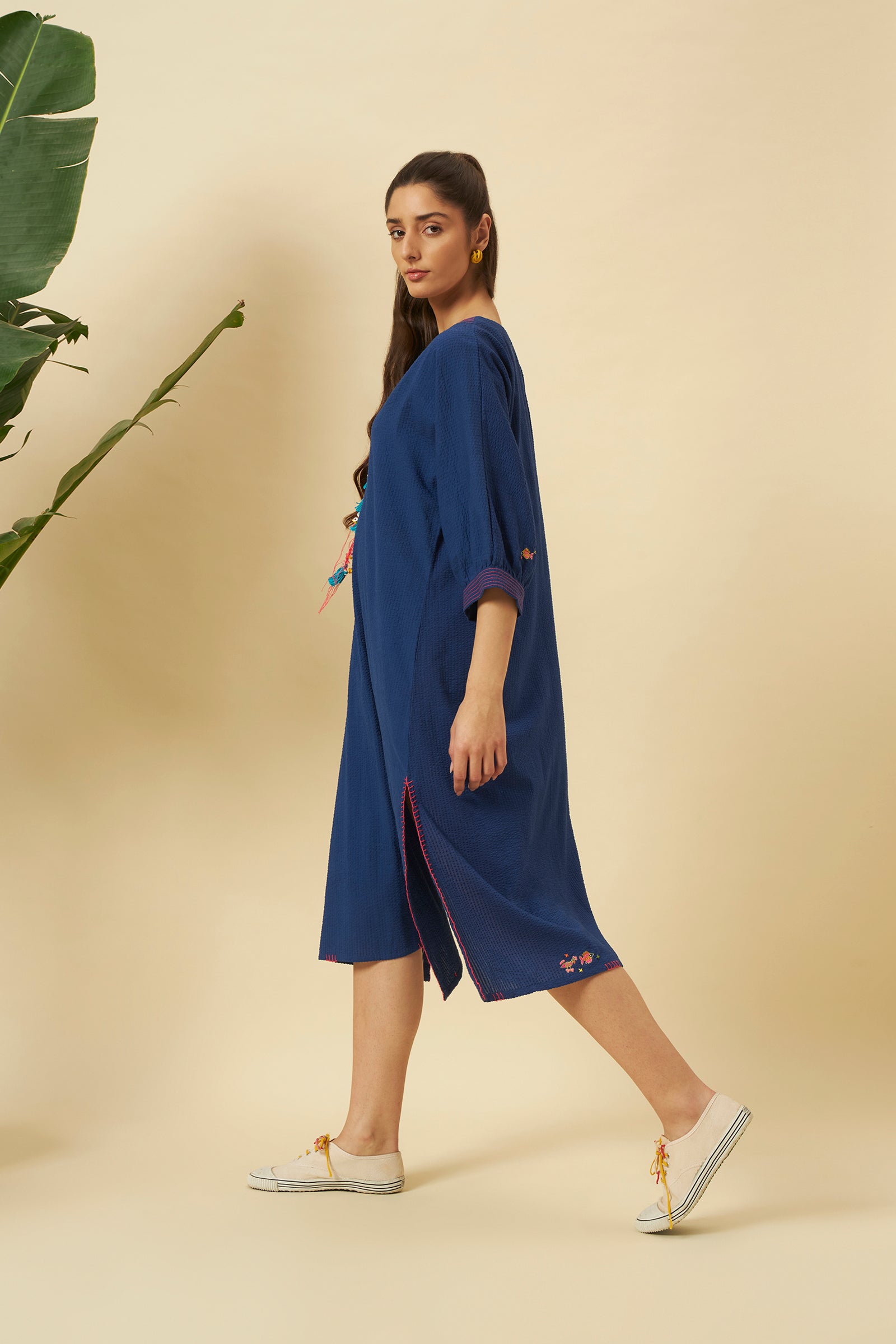INDIGO MIDI STRAIGHT DRESS