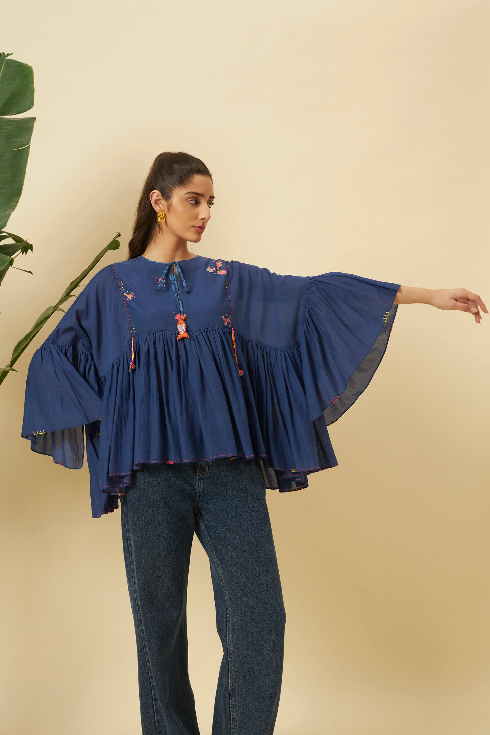 INDIGO TIERED TOP