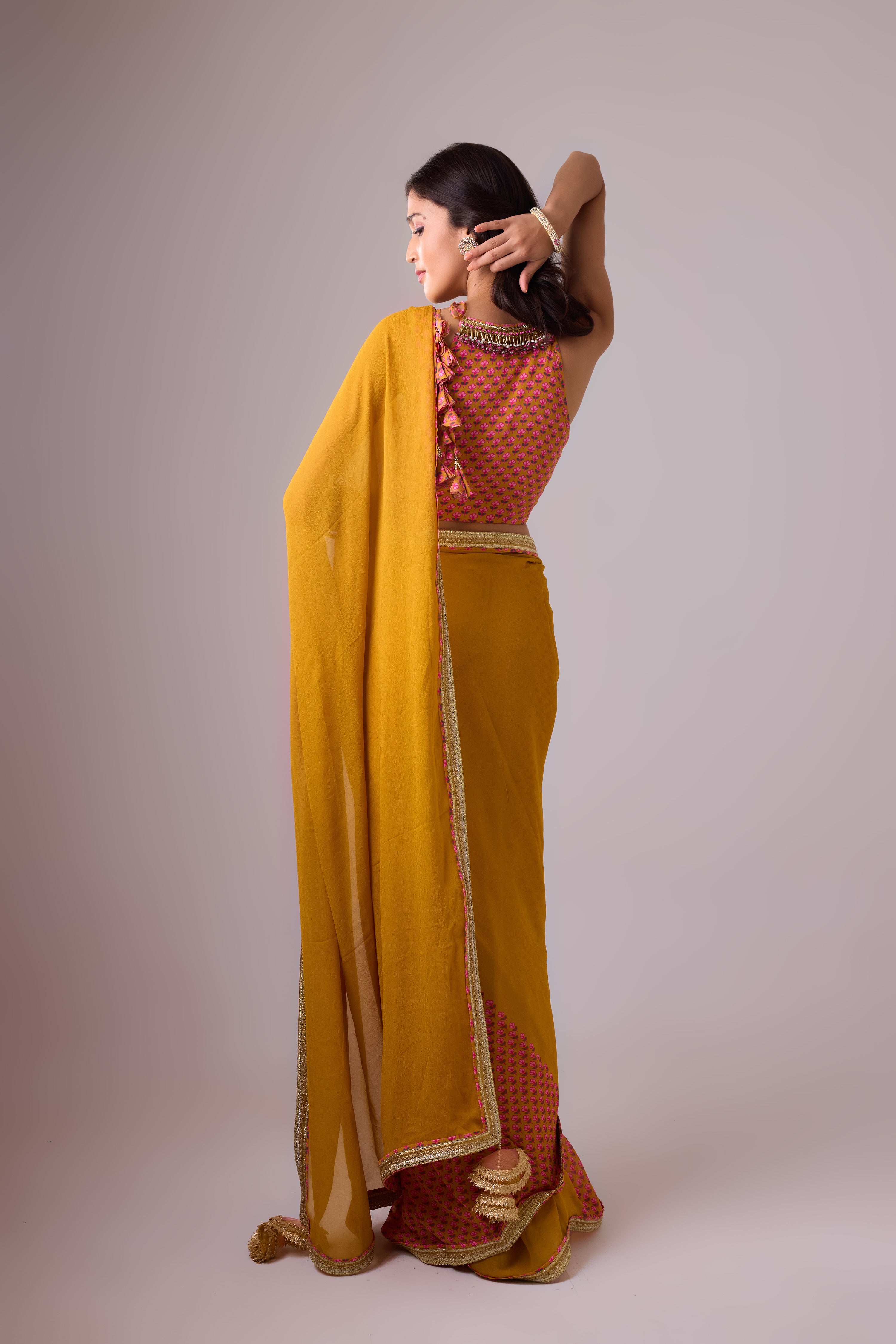 GEORGETTE SAREE WITH CREPE BLOUSE