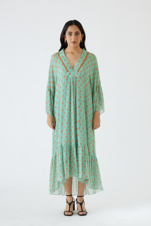 Jade Bandani Print Dress