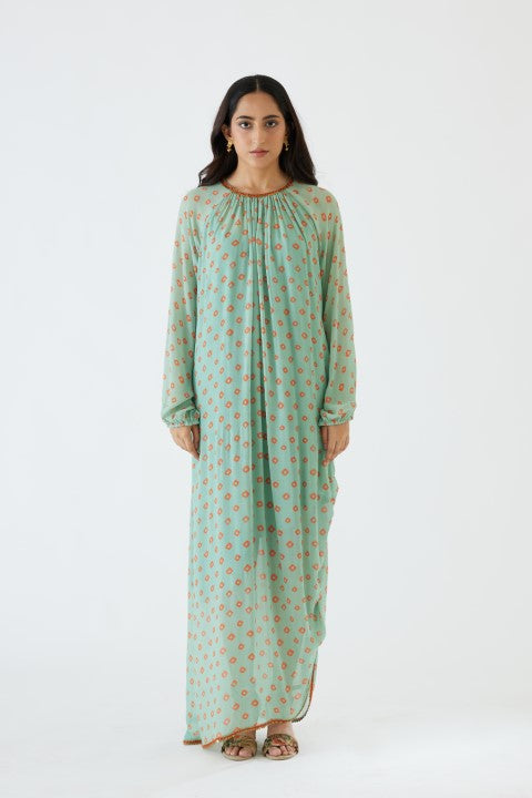Jade Bandani Print Cowl Dress