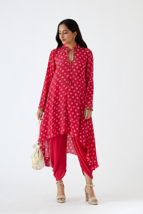 Rani Pink Bandani Print Tunic Set