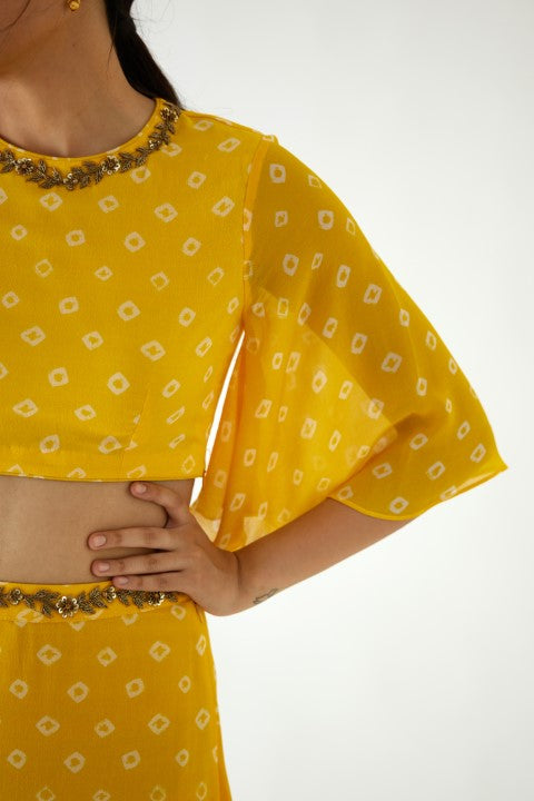 Yellow Bandani Print Lehenga Set