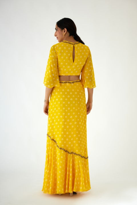 Yellow Bandani Print Lehenga Set