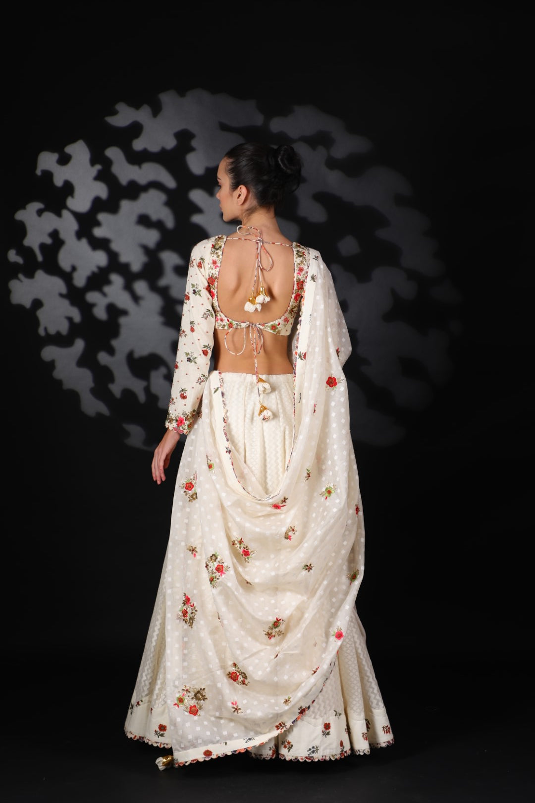 Lilly Off White Cotton Lehenga with  Embroidered Blouse And Dupatta