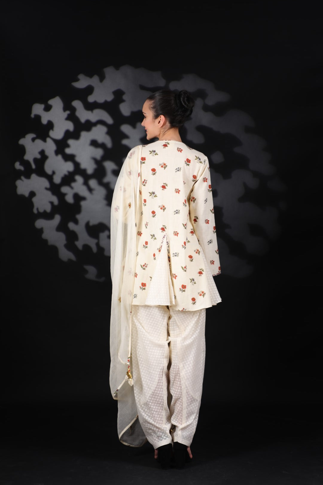 Lilly Off White Cotton Embroidered Yoke Kurta with Salwar and Dupatta