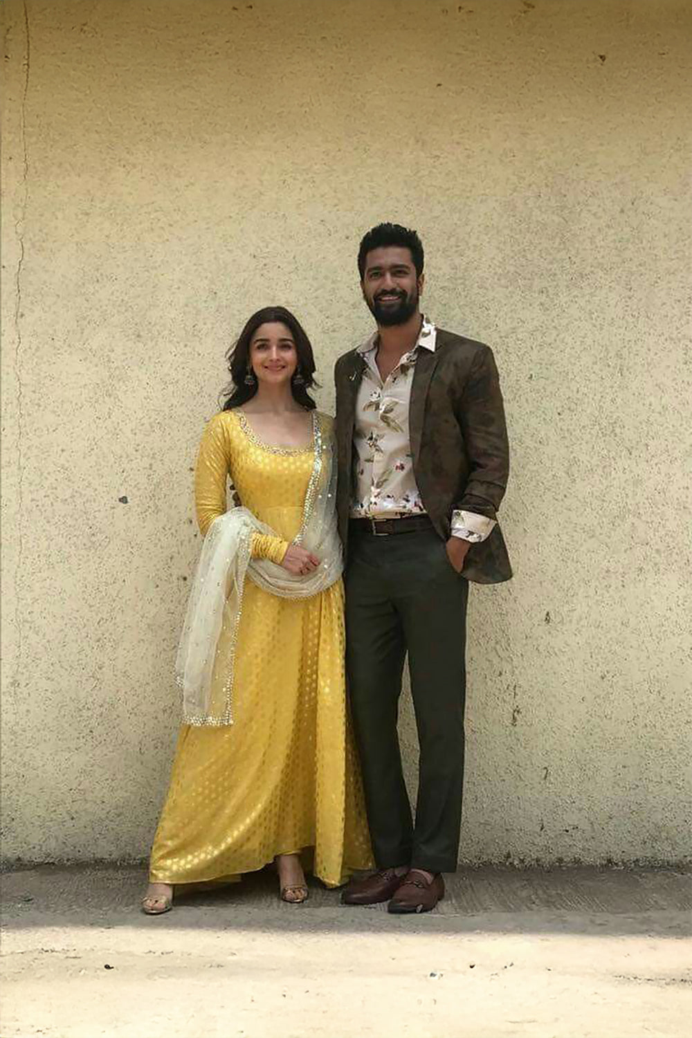 alia bhatt in Foil Printed Kalidar Anarkali Set