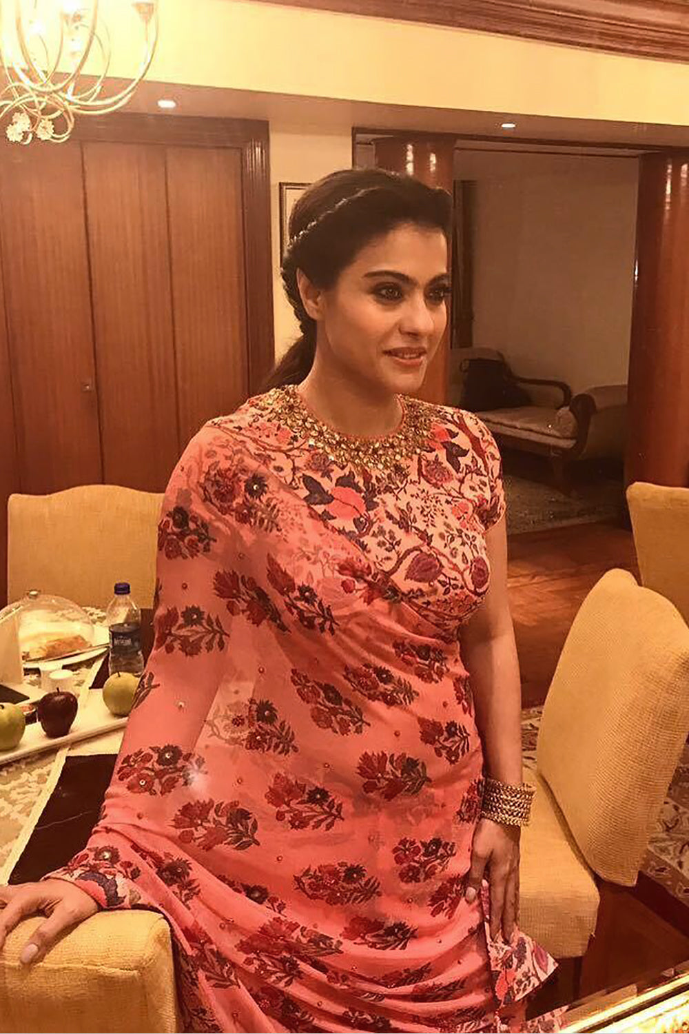 Kajol In chiffon saree with crepe blouse