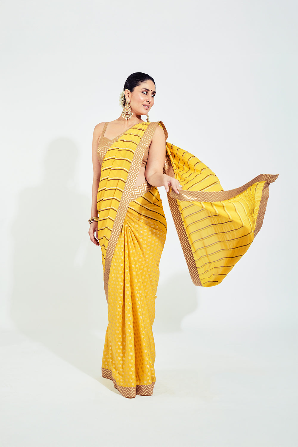 Kareena Kapoor In Embroidered Chiffon Saree with Blouse