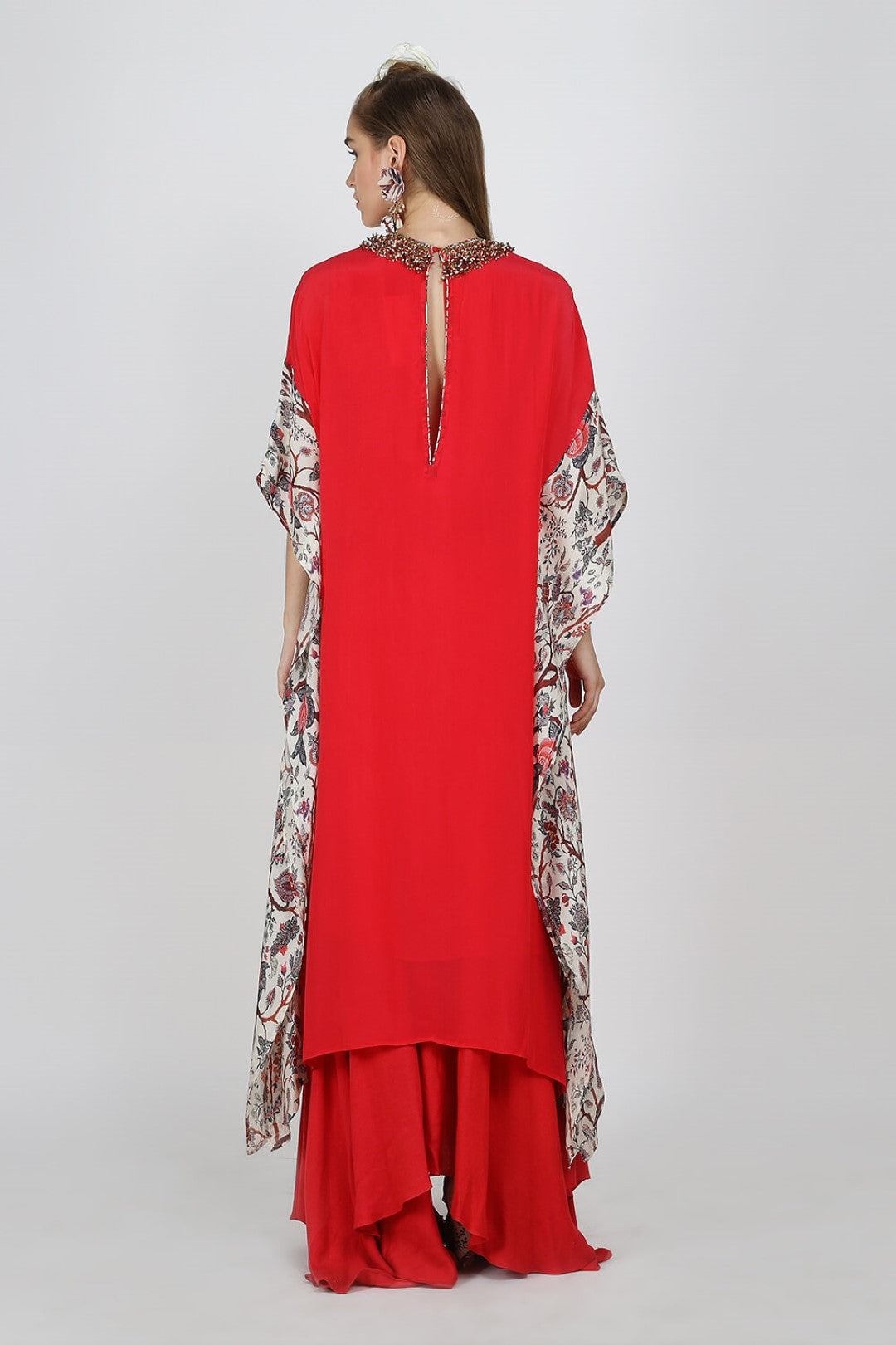 asymmetric kaftan  dress with an asymmetric skirt
