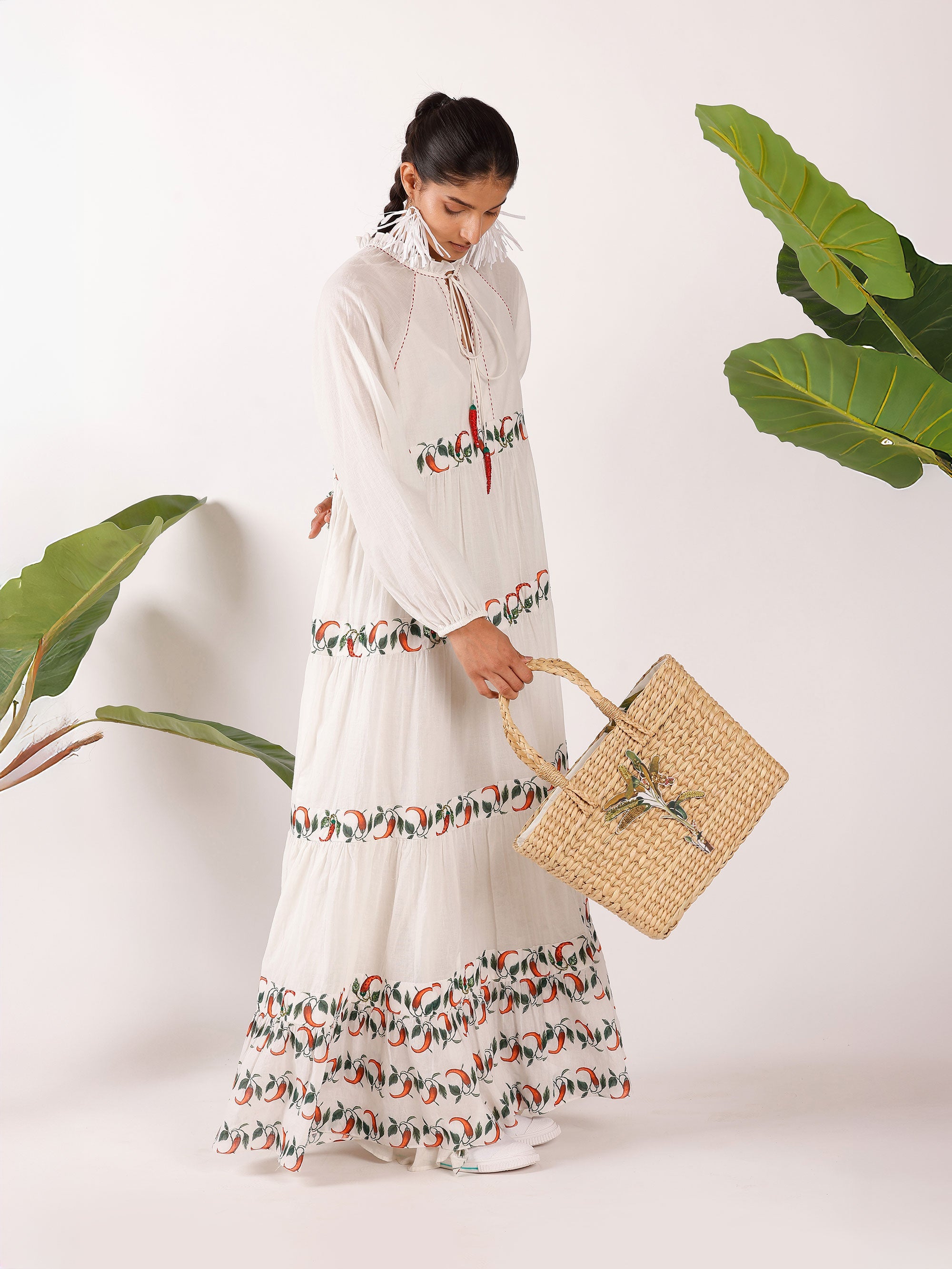 OFF WHITE CHILLY MAXI DRESS