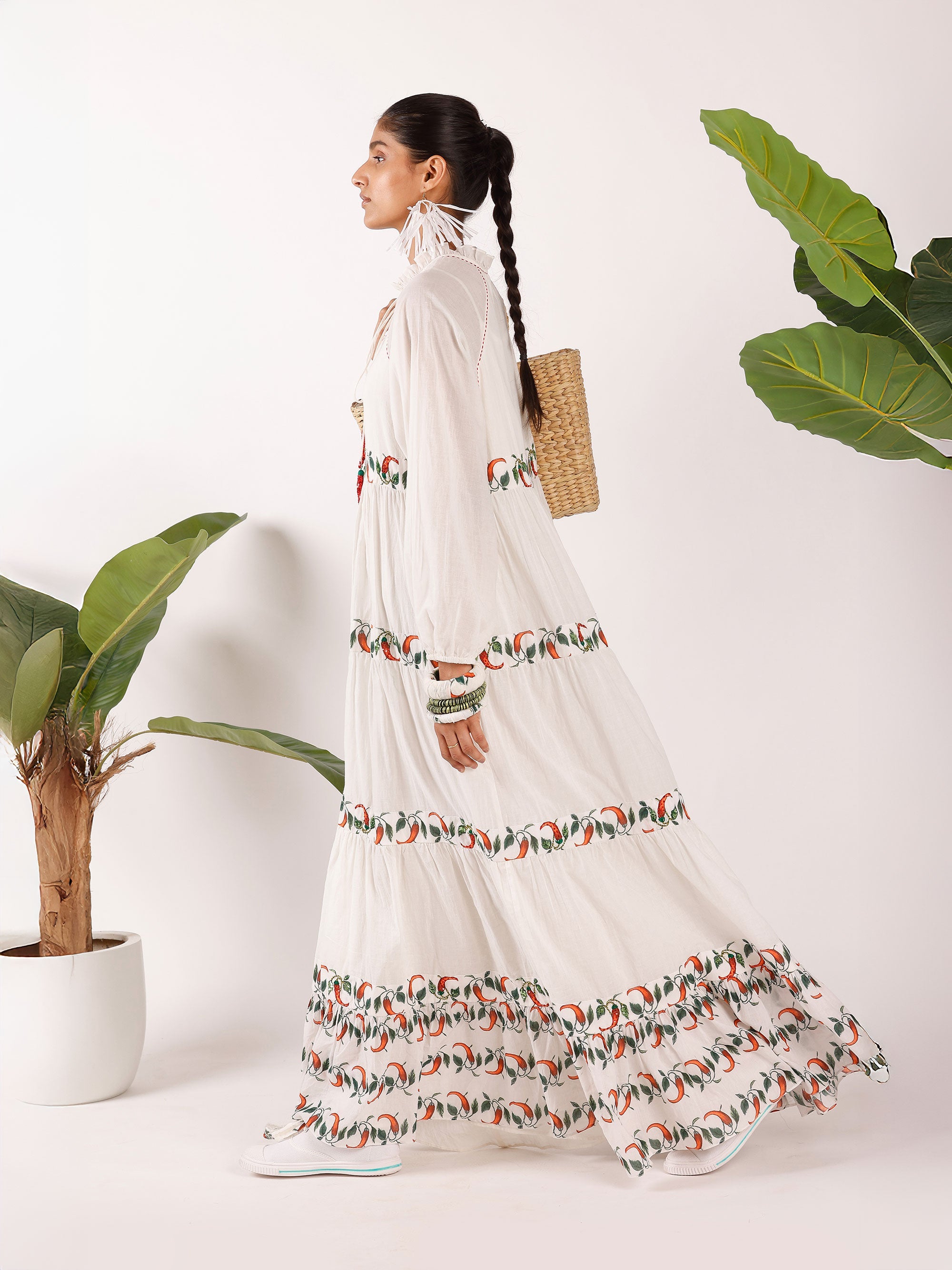 OFF WHITE CHILLY MAXI DRESS