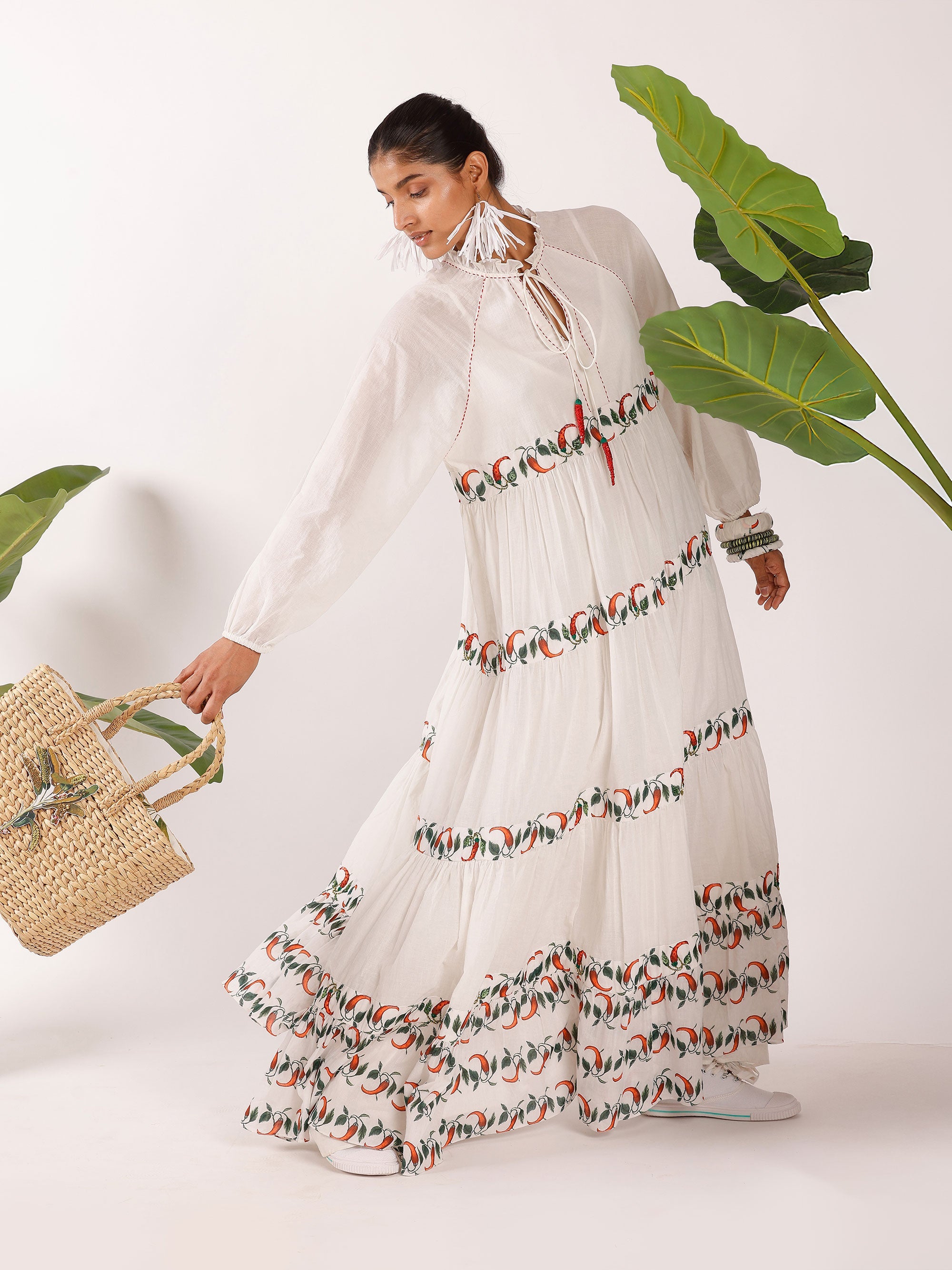 OFF WHITE CHILLY MAXI DRESS