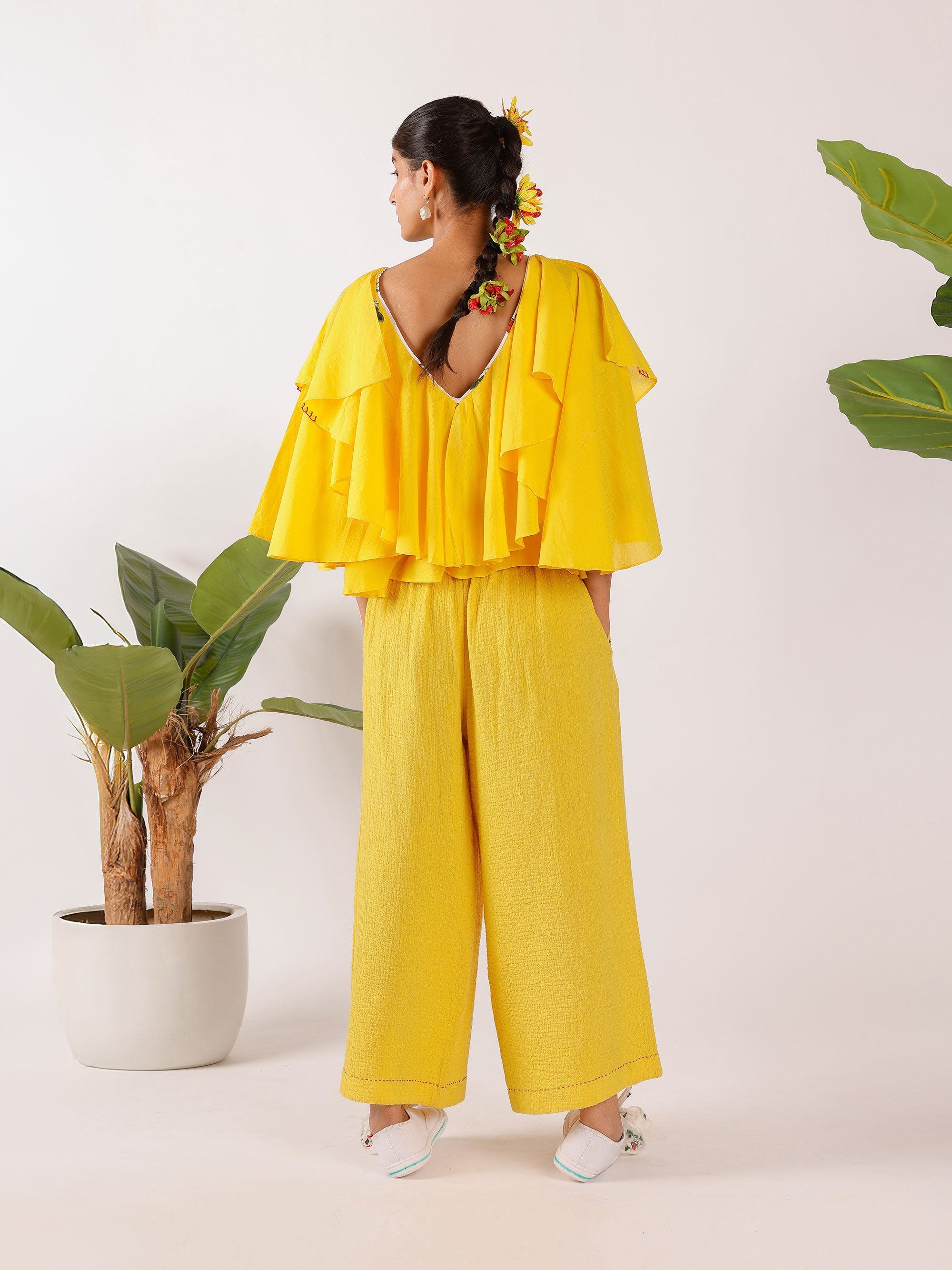 YELLOW RUFFLE TOP