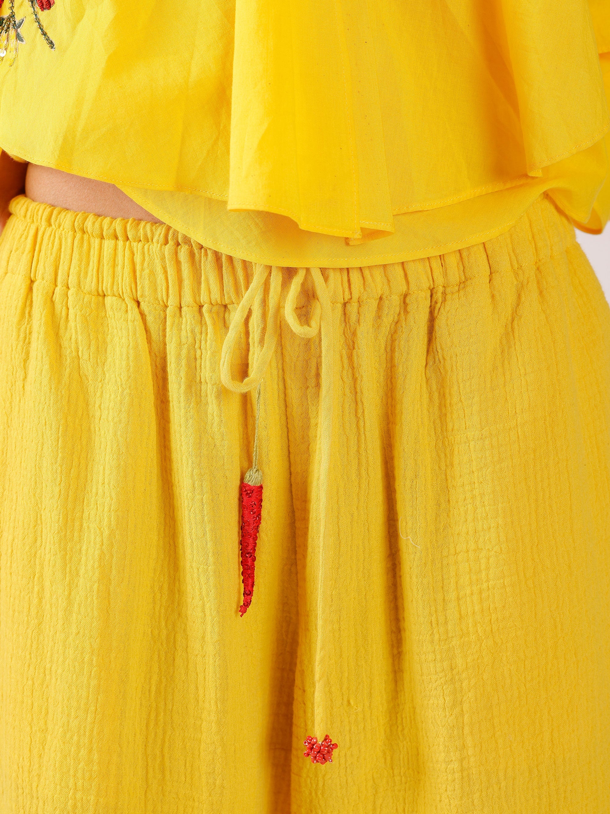 YELLOW RUFFLE TOP