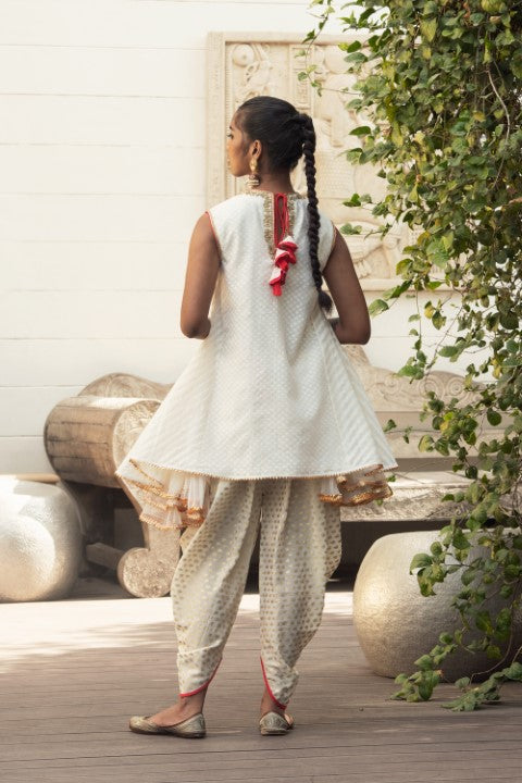 SIDE GODET TUNIC WITH DHOTI