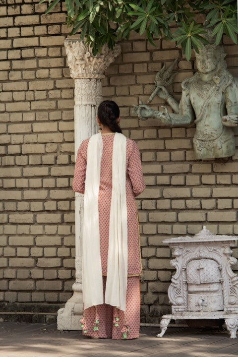 CREPE KURTA WITH SHARARA AND DUPATTA