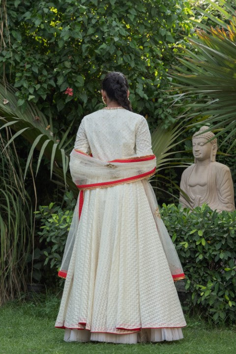 ANGRAKHA KALIDAR WITH DUPATTA AND CHUDIDAR