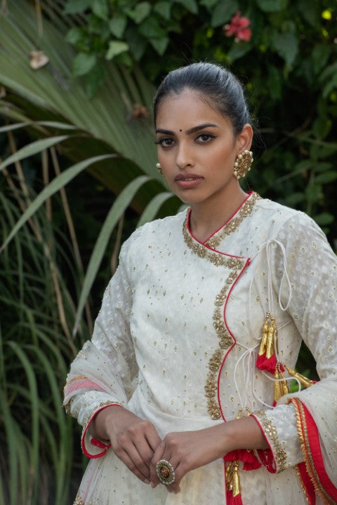 ANGRAKHA KALIDAR WITH DUPATTA AND CHUDIDAR