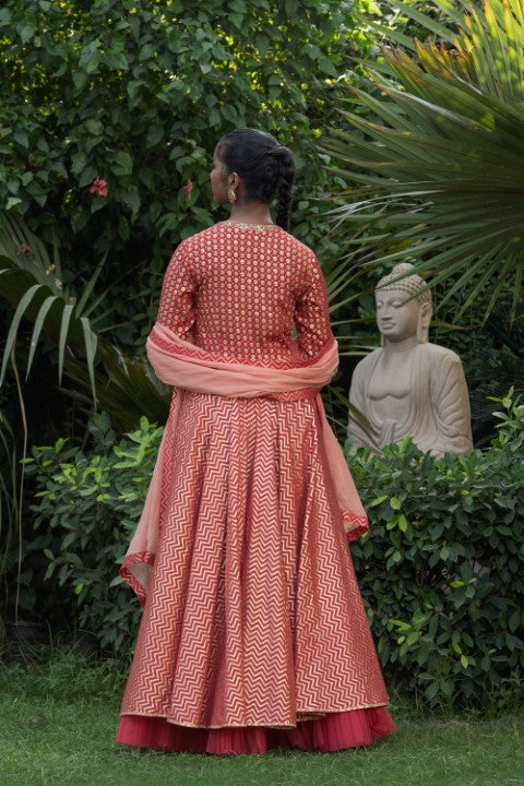 ANGRAKHA KALIDAR WITH DUPATTA AND CHUDIDAR