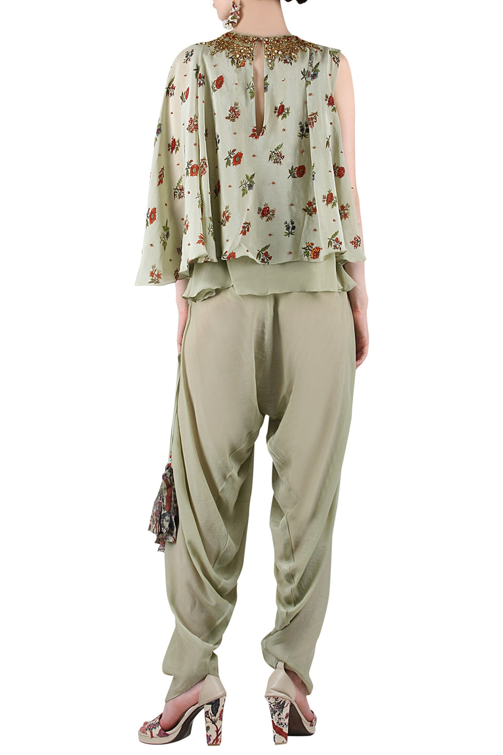 Deepika Padukone in Sage Green Printed Kurta & Pant Set
