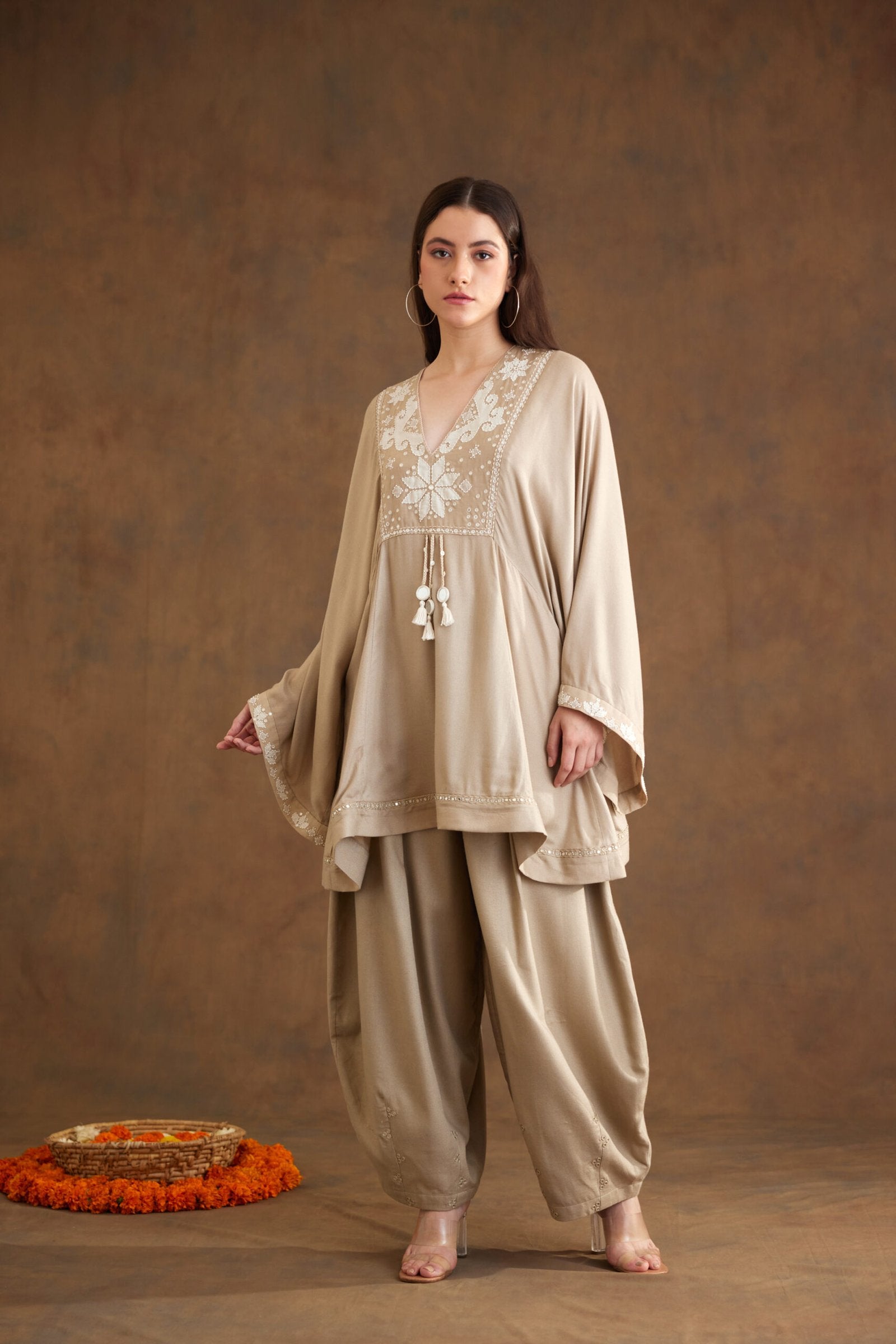 Fawn Applique Embroidered Co-ord Sets